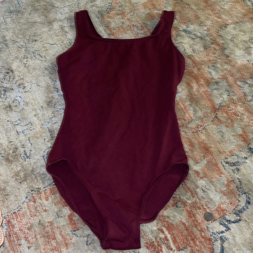 Deep red leotard